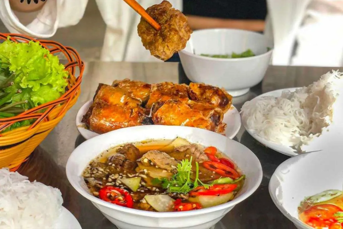 Exclusive Hanoi Street Food Tour | Discover Hanoi’s Best Eats on Foot Bun cha Hanoi grilled pork and noodles