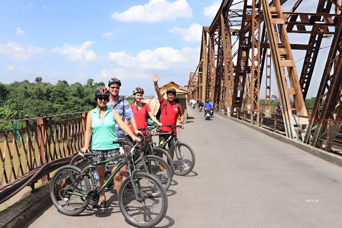 Hanoi cyclingtour riding along Red River countryside