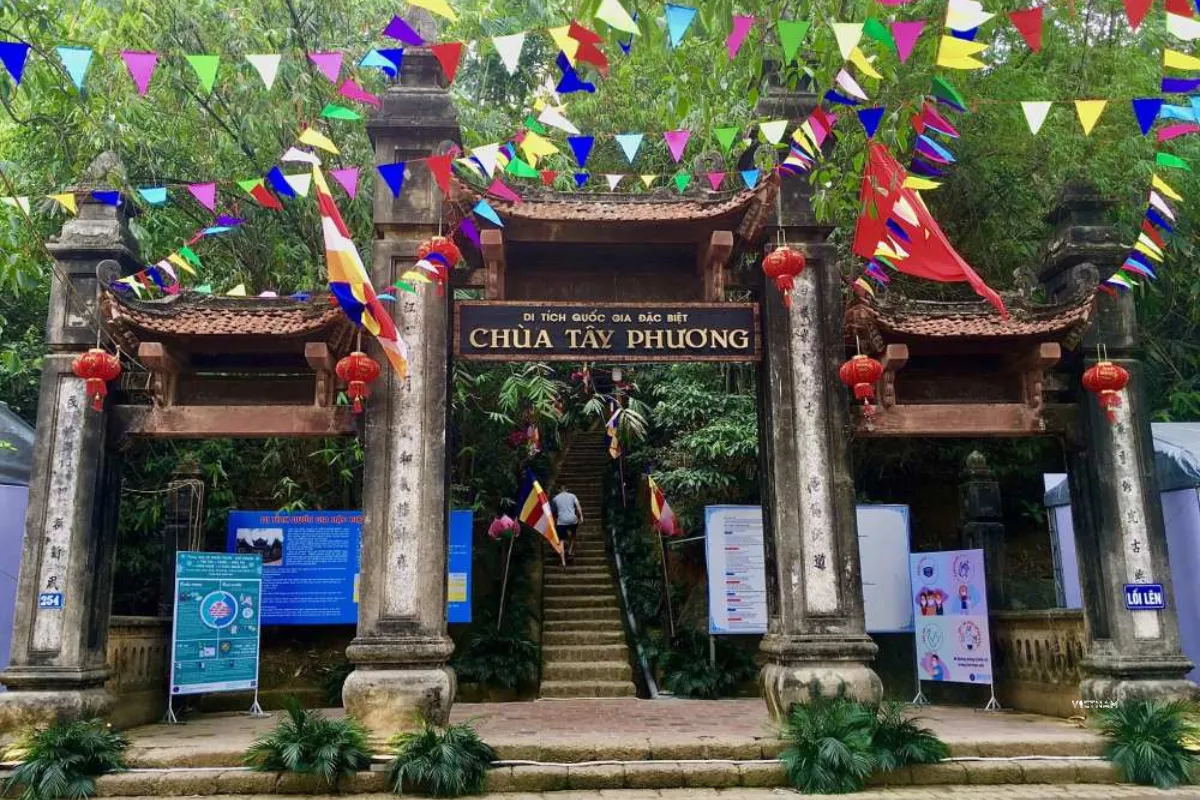 Authentic Hanoi Day Tour | Incense Village & Duong Lam Ancient Village Tay Phuong Pagoda entrance gate
